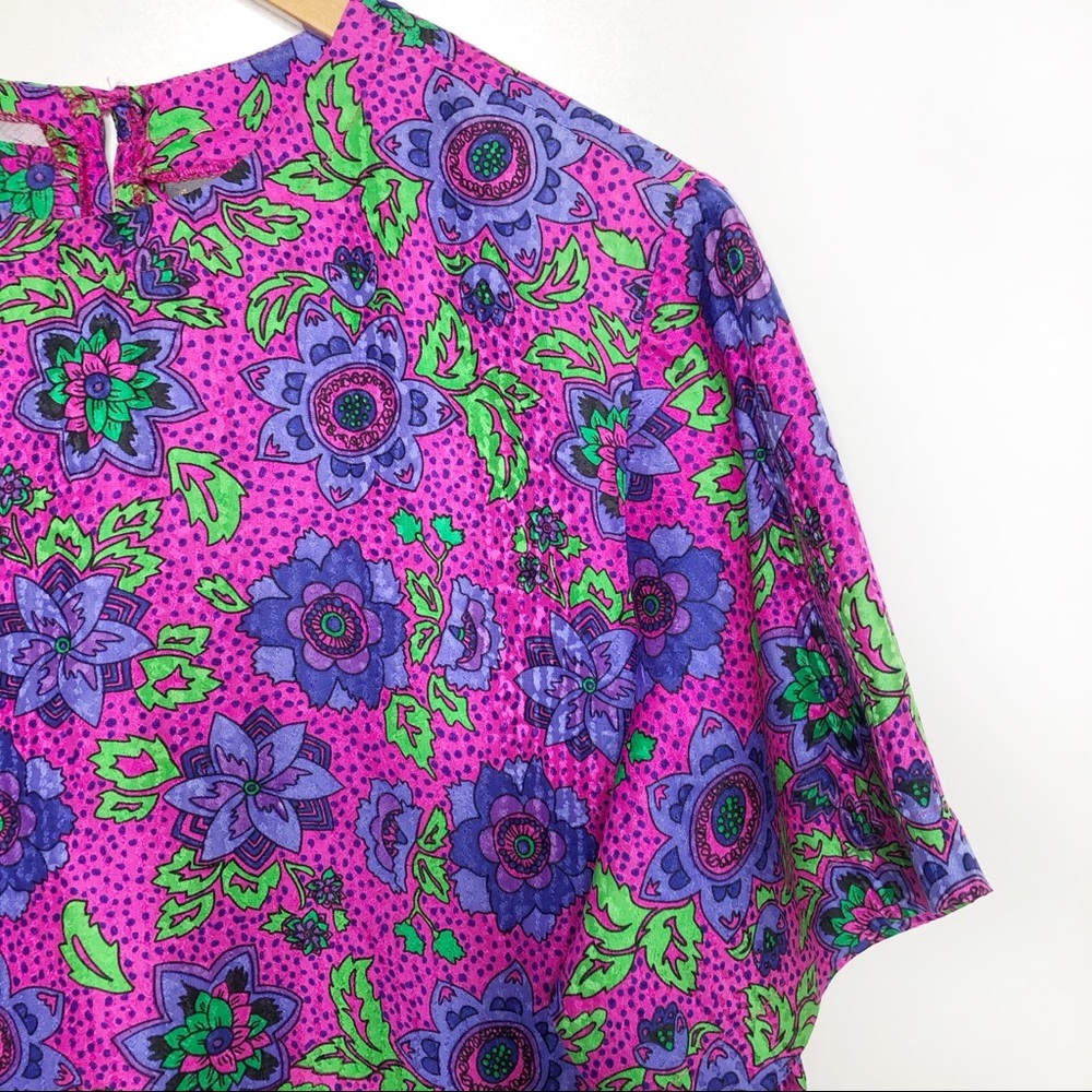 VINTAGE COLLECTION POINT of VIEW• pink silk top